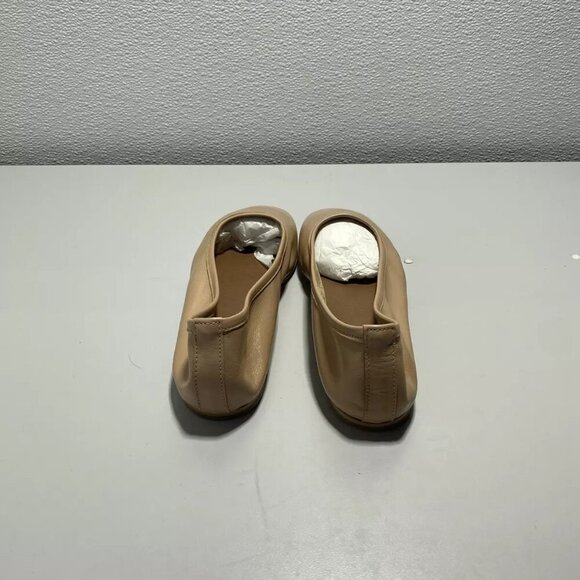 NEW ANTHROPOLOGIE X PILCRO Size 8-8.5 Slip On Tan Ballet Flats Leather Comfort - Picture 4 of 6
